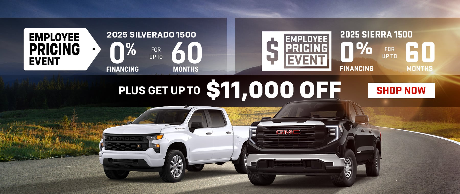 Cars displayed in a lit, urban parking lot with text: "View All Offers Here. Don't miss our latest deals."