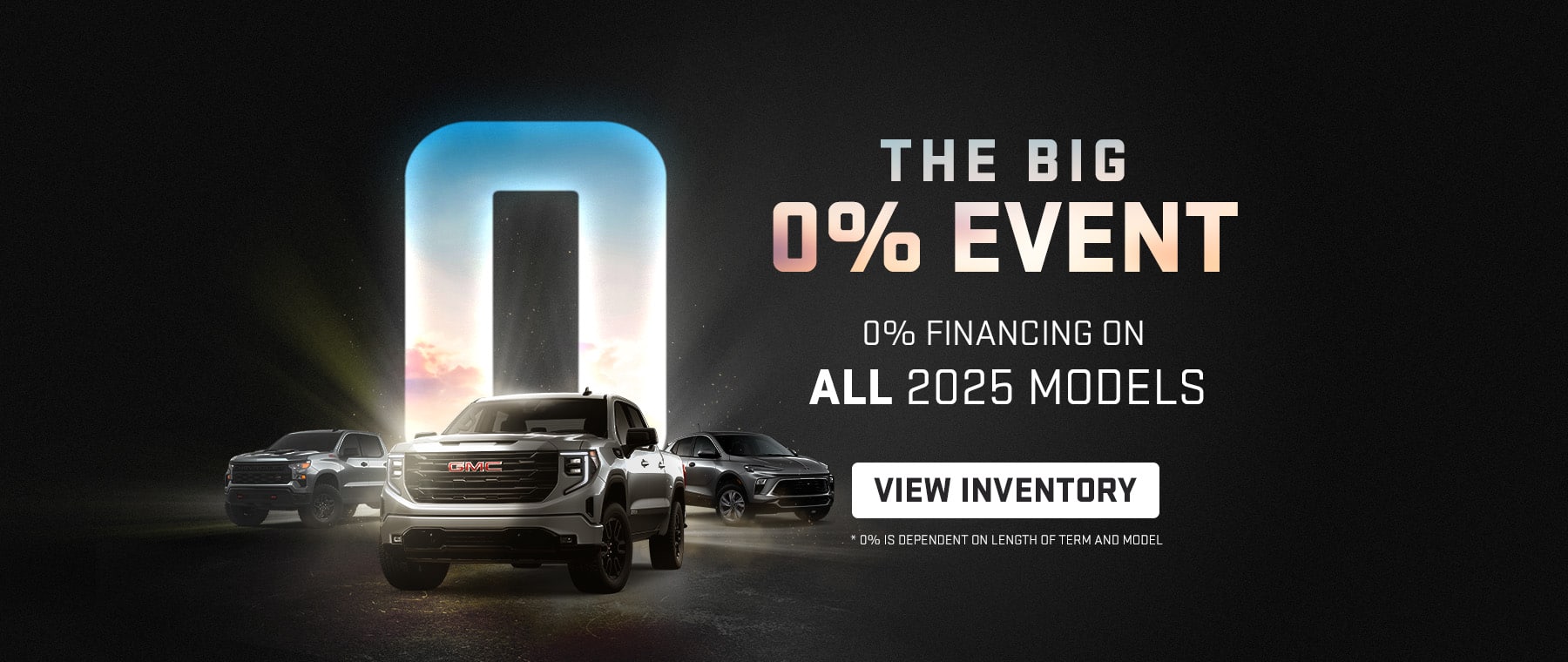 Cars displayed in a lit, urban parking lot with text: "View All Offers Here. Don't miss our latest deals."